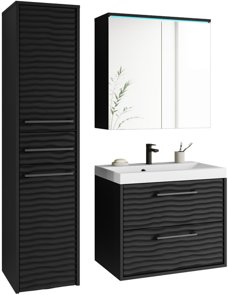 Meble łazienkowe Canada CZARNY GRAFIT FALA MDF