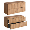 Meble łazienkowe ADEL OAK 120, Zestaw z umywalkami nablatowymi, Lustro LED