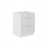 Szafka kuchenna dolna LARA 60 D 3S BB QUADRO BIAŁY/BIAŁY POŁYSK