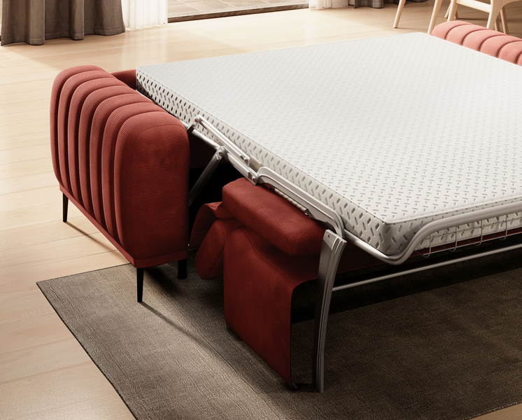 Sofa z funkcją spania GANDI C 227 cm, System włoski, Zagłówki
