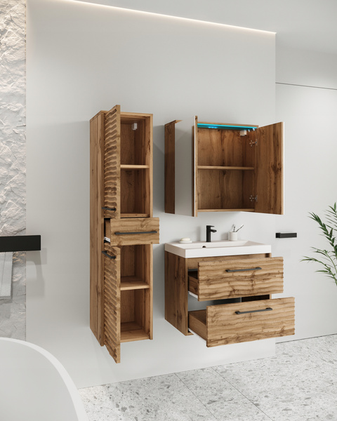 Meble łazienkowe Canada 01 DĄB WOTAN FALA MDF