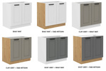 Szafka kuchenna dolna LUNA 80 D 2F BB CLAY GREY / BIAŁY MAT