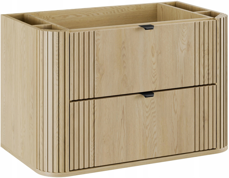Zestaw mebli 80cm z blatem, słupek, Meble łazienkowe OVALIA Dąb Cremona