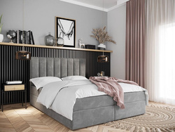 Łóżko tapicerowane, kontynentalne HUGO II 200x200 cm, Sprężyny, Pojemniki, Rozmiary