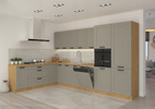 Meble kuchenne zestaw LUNA CLAY GREY / DĄB ARTISAN kuchnia szafki 150cm