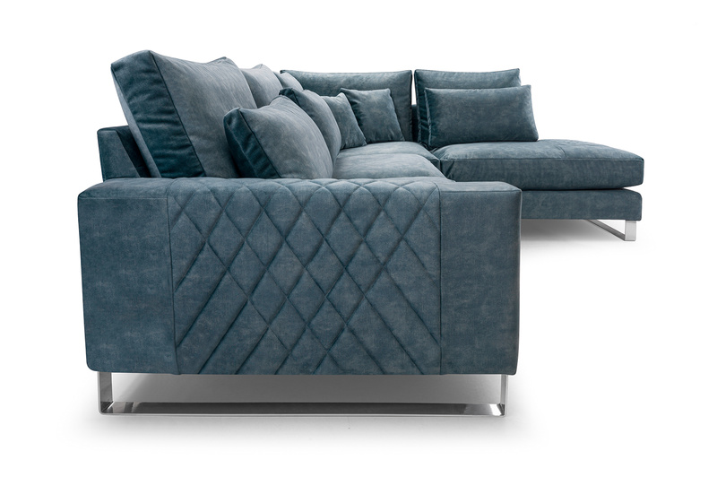 Duży Nowoczesny Narożnik do salonu CORNELIA 314 cm, Sprężyny, Rogówka