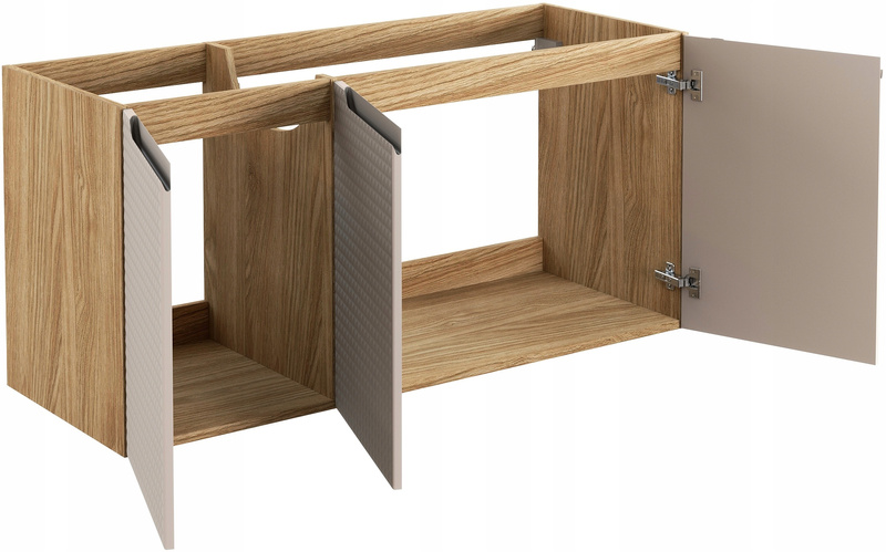Szafka pod umywalkę 120cm, Meble łazienkowe LUXOR Dąb Olejowany / Beż