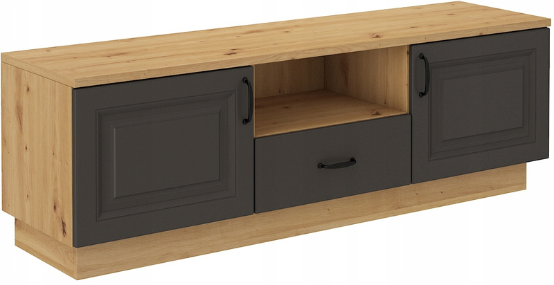 Szafka RTV Komoda FLAWIA 2D1S Dąb Artisan / Biały
