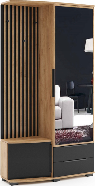 Garderoba SORENTO lustro, lamele 100cm PRAWA