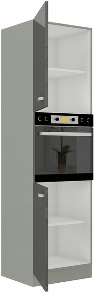 Szafka kuchenna słupek GREY 60 DP-210 2F SZARY POŁYSK / SZARY PLATYNOWY