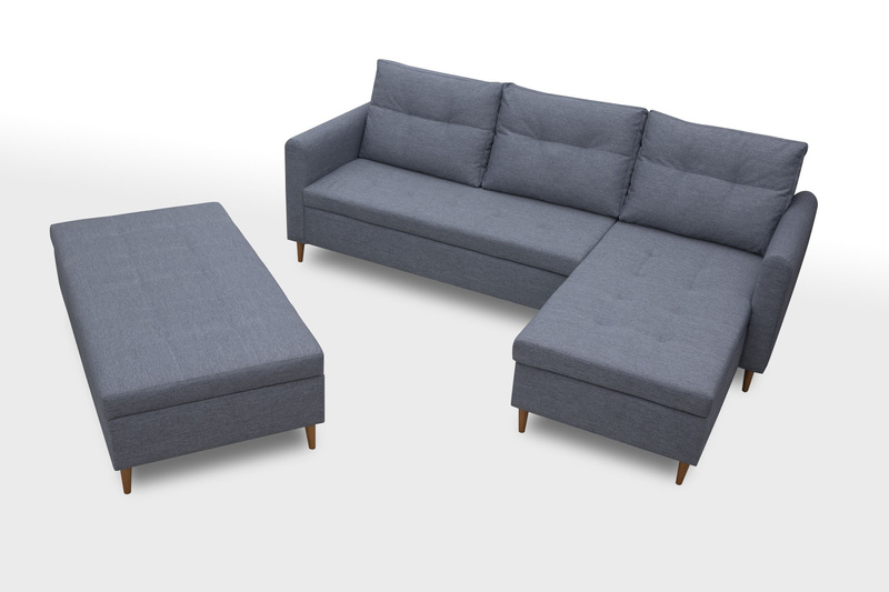 Narożnik z funkcją spania AREO 229 cm + PUFA