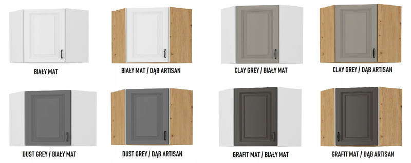 Szafka kuchenna narożna STILO 60x60 GN-72 (45°) 1F BIAŁY MAT