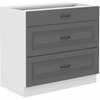 Szafka kuchenna dolna STILO 80 D 3S BB DUSTGREY/BIAŁY MAT