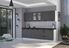 Meble kuchenne zestaw LUNA DUST GREY / BIAŁY kuchnia szafki 260cm