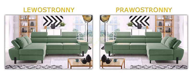 Narożnik z funkcją spania MOLINA S 277cm, Zagłówki, Pojemnik, Sprężyny