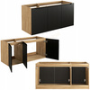 Meble łazienkowe LUXOR BLACK 120, Umywalki nablatowe, Dąb/Czarny, 2 KOLORY