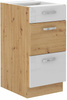 Szafka kuchenna dolna ARTISAN 40 D 3S BB BIAŁY POŁYSK / DĄB ARTISAN