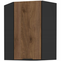 Szafka kuchenna górna MONZA 60x60 GN-90 1F (45°) ORZECH OKAPI / CZARNY MAT