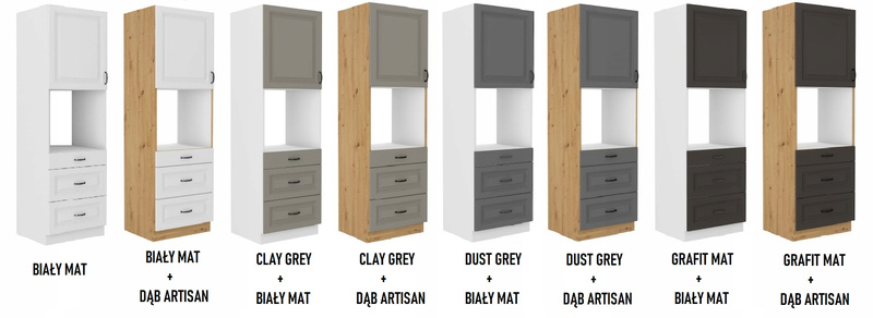 Szafka kuchenna STILO 60 DPS-210 3S 1F CLAYGREY/BIAŁY MAT