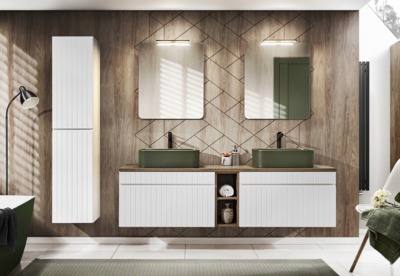 Meble łazienkowe ICONIC WHITE 60, Umywalka, Lustro, LED, 3 KOLORY