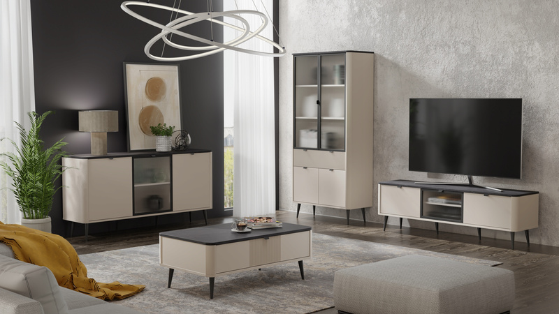 Komoda MARLY 9 160cm, Meble Pokojowe MARLY, KASZMIR / ORZECH
