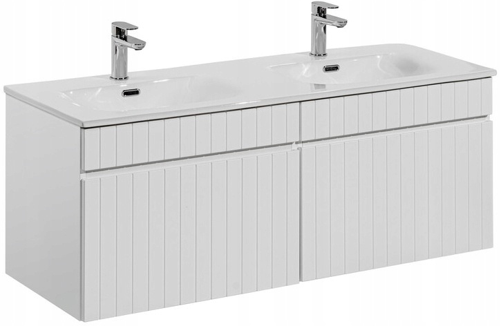 Zestaw meblowy 120cm z umywalką, Meble łazienkowe ICONIC Biały