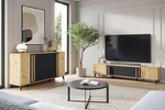 Komoda HELSINKI 150 Dąb Artisan / Czarny Grafit