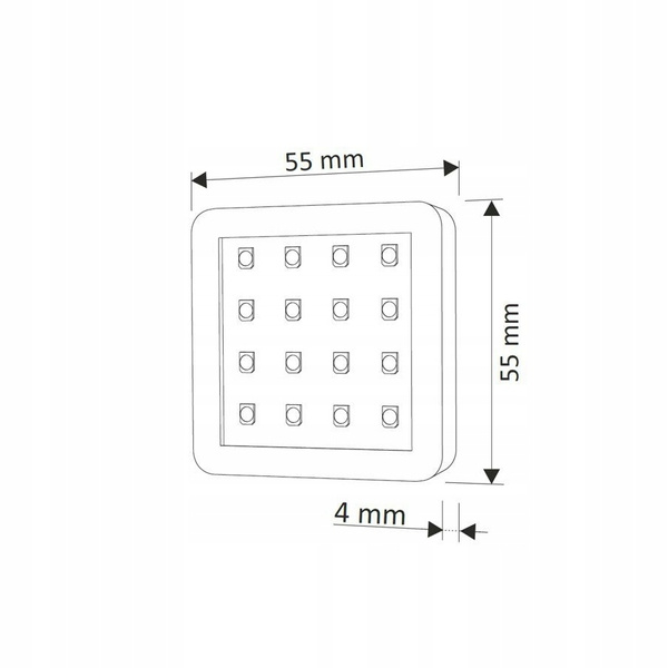 Oświetlenie LED SQUARE 3 klipsy / barwa biały zimny