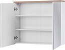 Szafka z lustrem 841 80cm, Meble łazienkowe BALI Dąb Craft / Biały Połysk