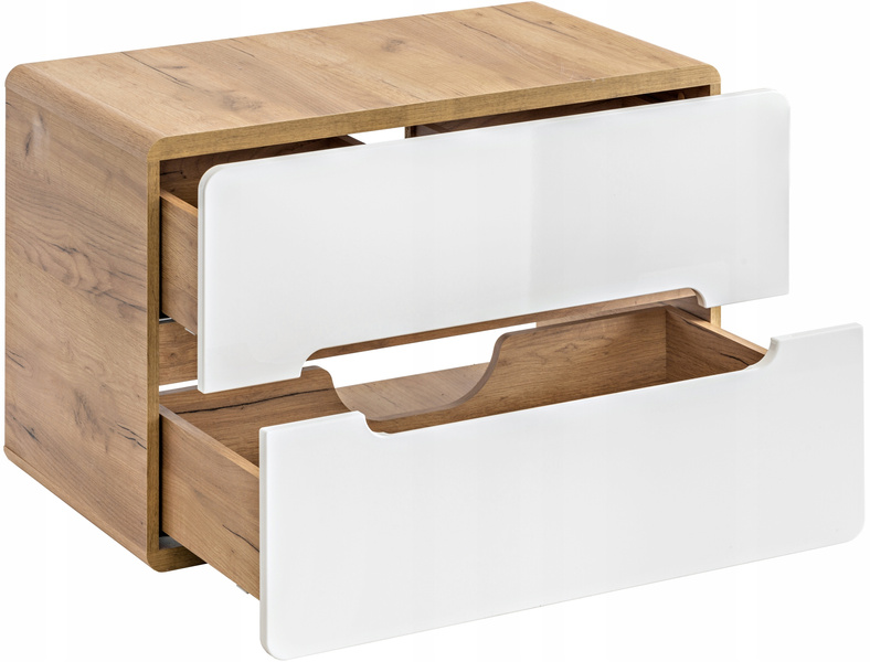 Szafka pod umywalkę 829 80cm, Meble łazienkowe ARUBA Dąb Craft/Biały Połysk