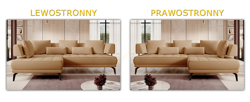 Narożnik GIOTTO L 242 cm, Elektryczny wysuw siedziska, Rogówka