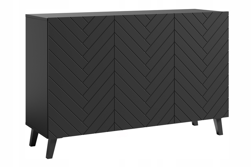 Komoda PHUKET 120 Czarny Grafit Jodełka
