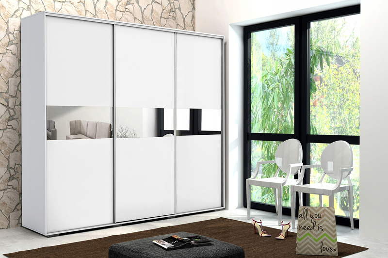 Szafa przesuwna A27 250 / 245 / 62 lustra, różne kolory i rozmiary