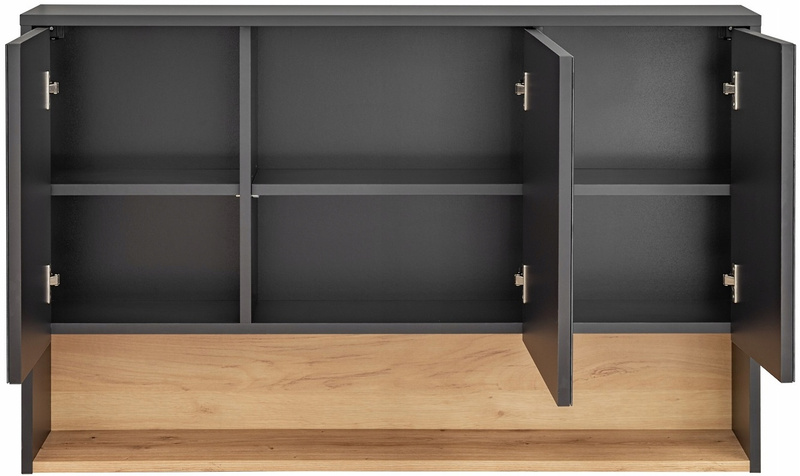 Szafka z lustrem 120cm, Meble łazienkowe BORNEO Szary Kosmos / Dąb Artisan