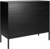 Komoda INDUST 100cm, 3 szuflady, metalowe nogi CZARNY