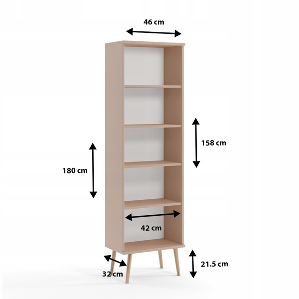 Regał BOHO drewniane nogi MACCHIATO