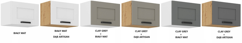 Szafka kuchenna górna LUNA 50 GU-36 1F DUST GREY / BIAŁY MAT