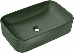 Umywalka nablatowa KAMA 61cm Zielony Mat