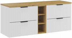 Meble łazienkowe ADEL, Zestaw meblowy 140cm BIAŁY / DĄB ARTISAN