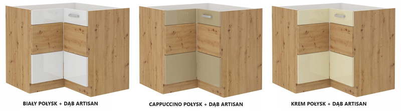 Szafka kuchenna dolna ARTISAN 90x90 DN 2F BB CAPPUCCINO POŁYSK/DĄB ARTISAN
