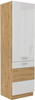 Meble Kuchenne ARTISAN 120x230 cm, BIAŁY POŁYSK, DĄB ARTISAN