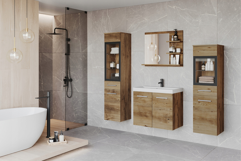 Meble łazienkowe MADRIT I, lustro, umywalka Kaszmirowy Beż