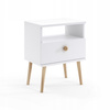 Stolik nocny BOHO z szufladą, drewniane nogi MACCHIATO