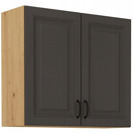 Szafka kuchenna górna STILO 80 G-72 2F GRAFIT MAT/DĄB ARTISAN