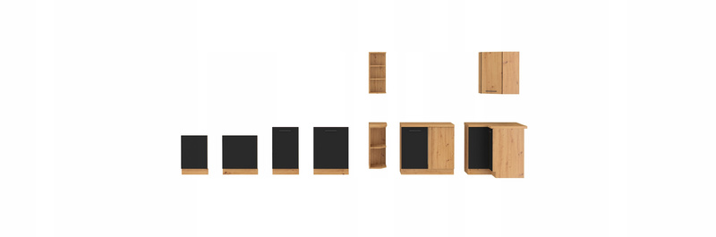 Szafka kuchenna górna MODENA 60 GU-36 1F GRAFIT DĄB ARTISAN