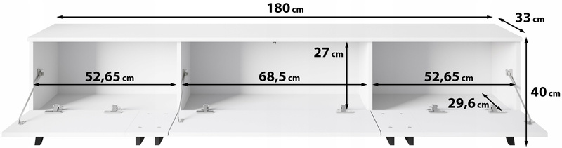 Szafka RTV HELSINKI 180 Czarny Grafit