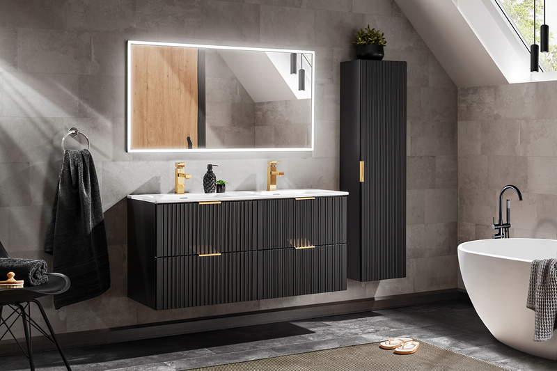 Blat łazienkowy 120cm, Meble łazienkowe ADEL DĄB WOTAN