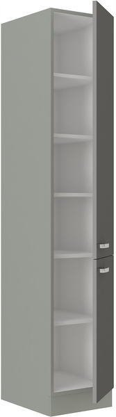 Szafka kuchenna słupek GREY 40 DK-210 2F SZARY POŁYSK / SZARY PLATYNOWY