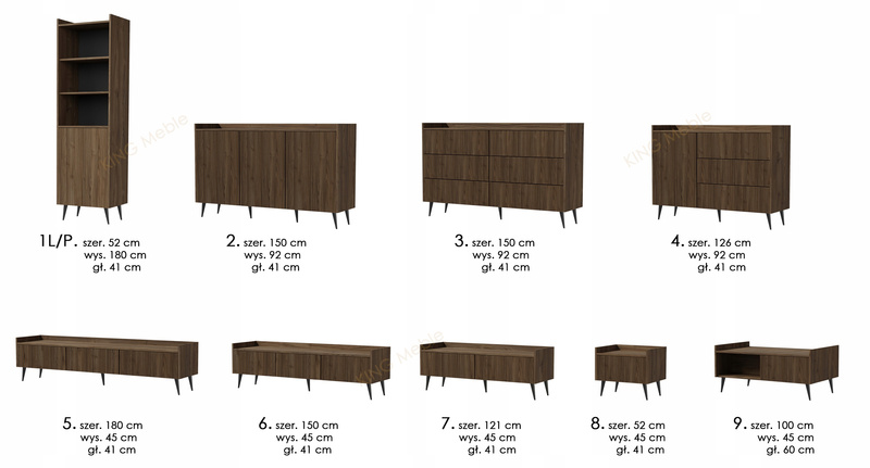 Komoda ADEMO 2 150cm, Meble pokojowe Orzech