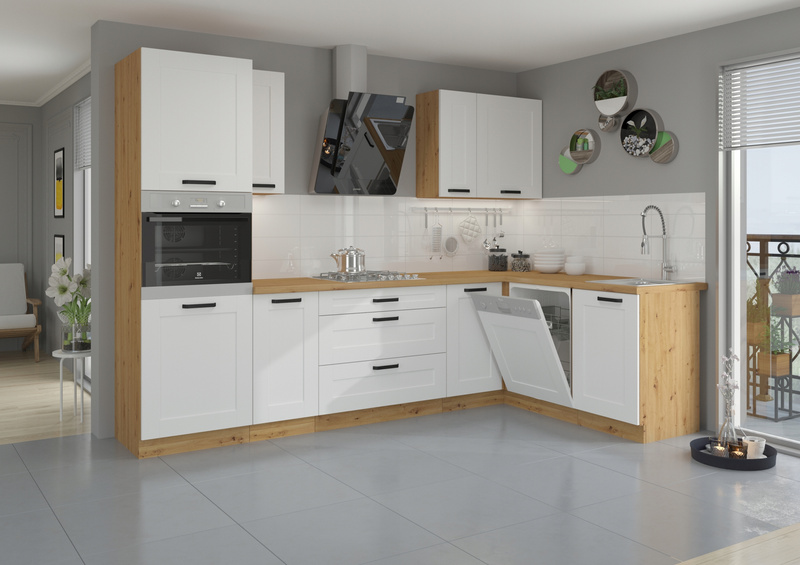 Szafka kuchenna górna LUNA 60x60 GN-72 (45°) 1F DUSTGREY / DĄB ARTISAN